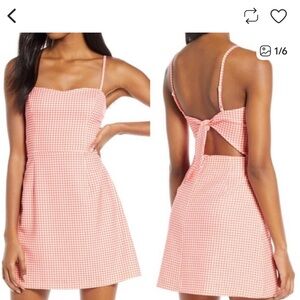 Red Gingham Tie  Dress